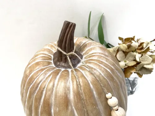 faux pumpkin with beads